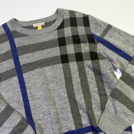 Suéter BURBERRY Cuadros Gris (XL)