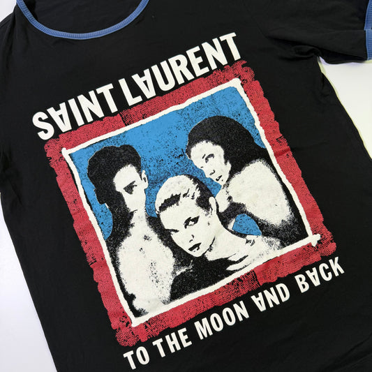 Playera Saint Laurent Negra TO THE MOON AND BACK (S)