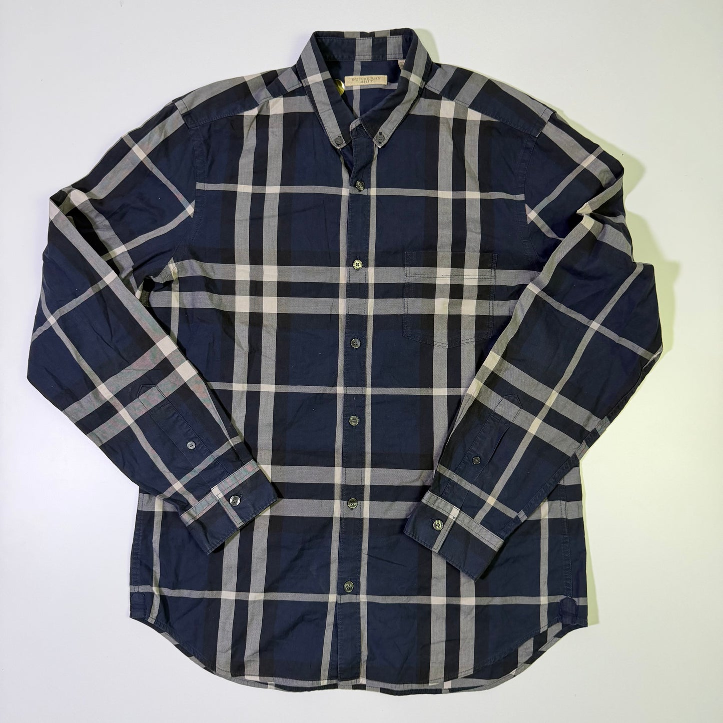 Camisa Burberry Monograma Azul (M)