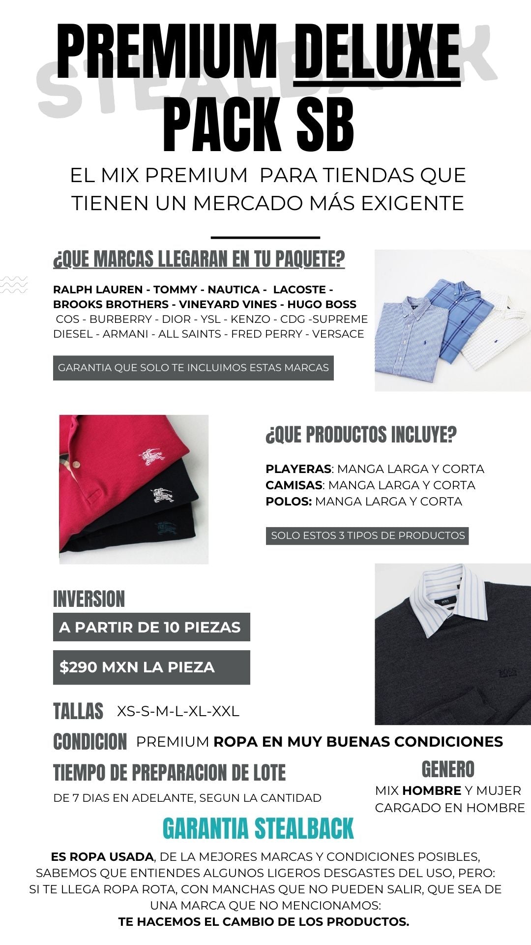 Premium Deluxe Pack SB | Mayoreo de Ropa Seminueva