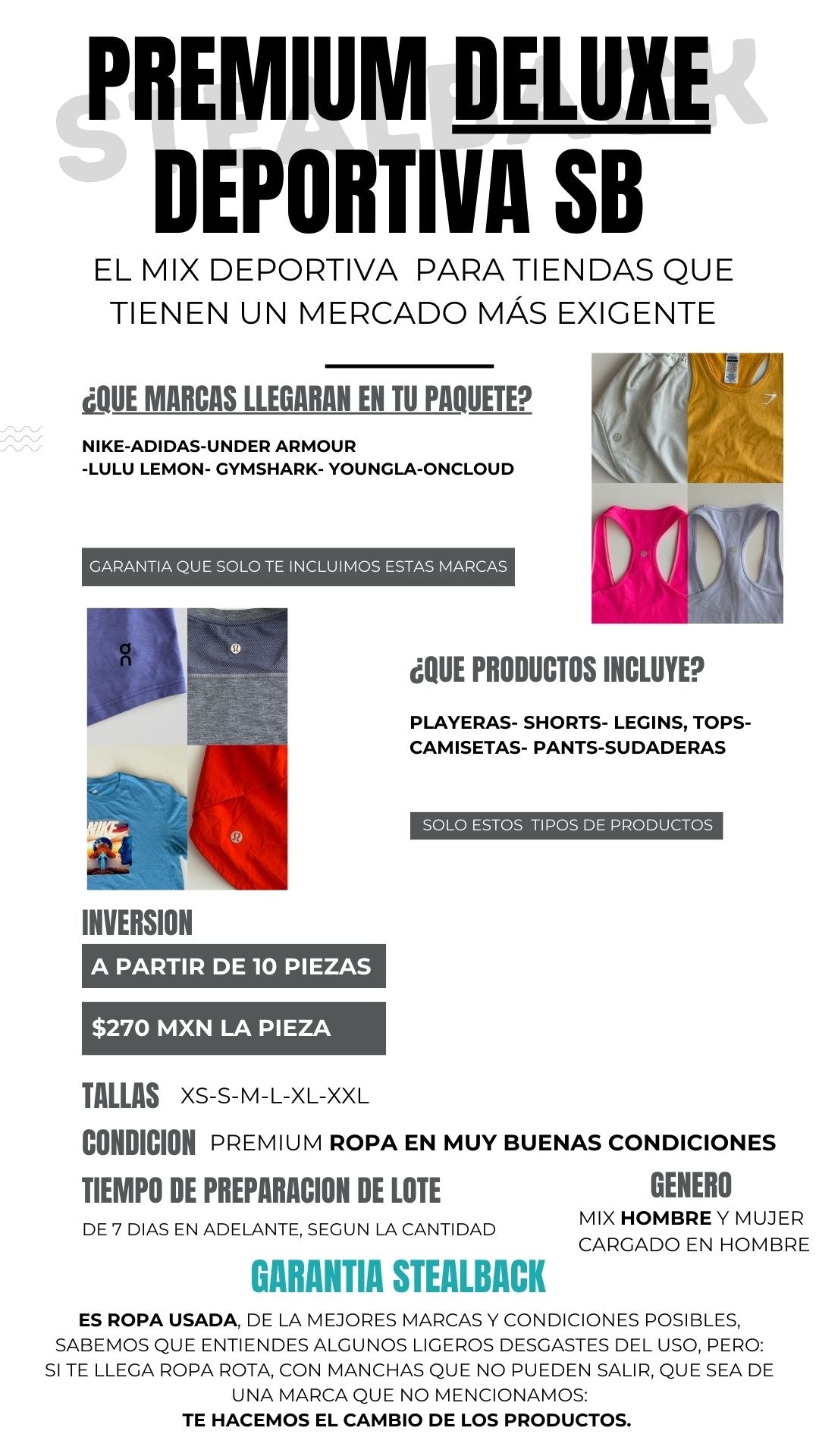 Premium Deluxe Deportiva SB | Mayoreo de Ropa Seminueva