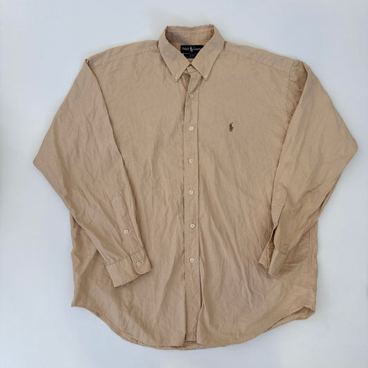 Camisa Ralph Lauren Cuadros Beige (L)
