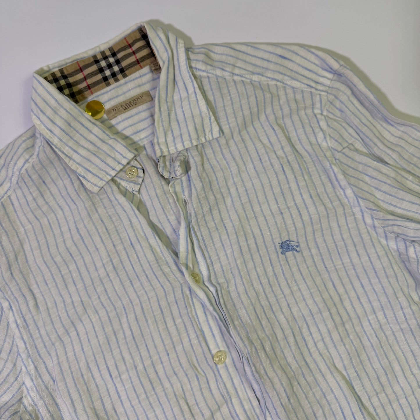 Camisa Burberry  Rayas Celeste (S)