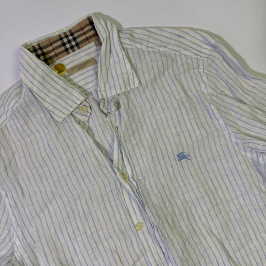 Camisa Burberry  Rayas Celeste (S)