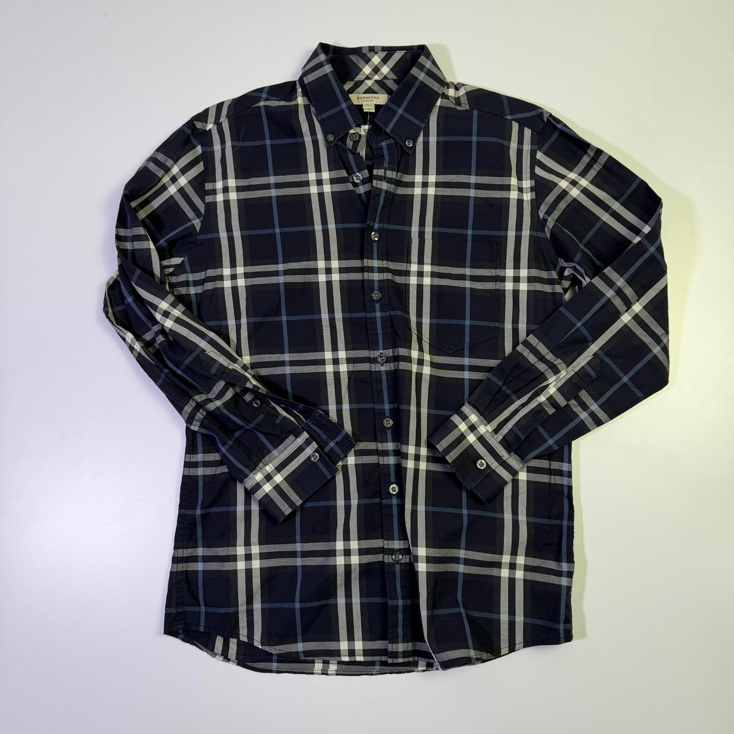 Camisa Burberry Cuadros Azul (S)