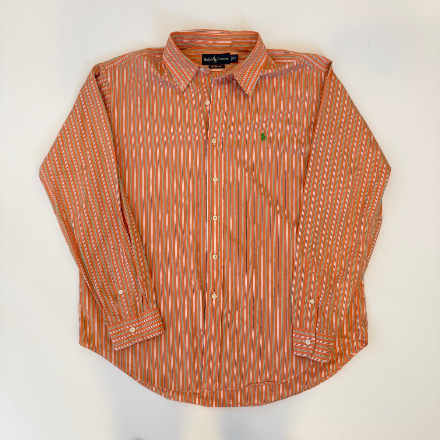 Camisa Ralph Lauren Naranja Rayas (XL)