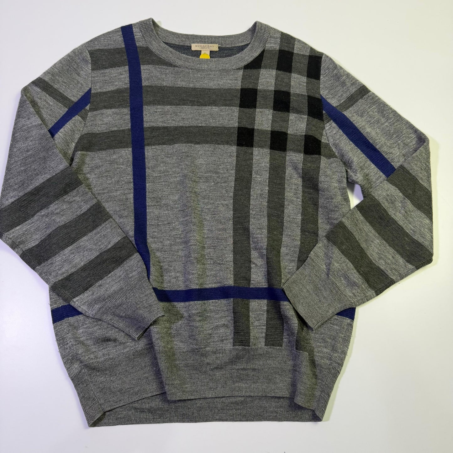 Suéter BURBERRY Cuadros Gris (XL)