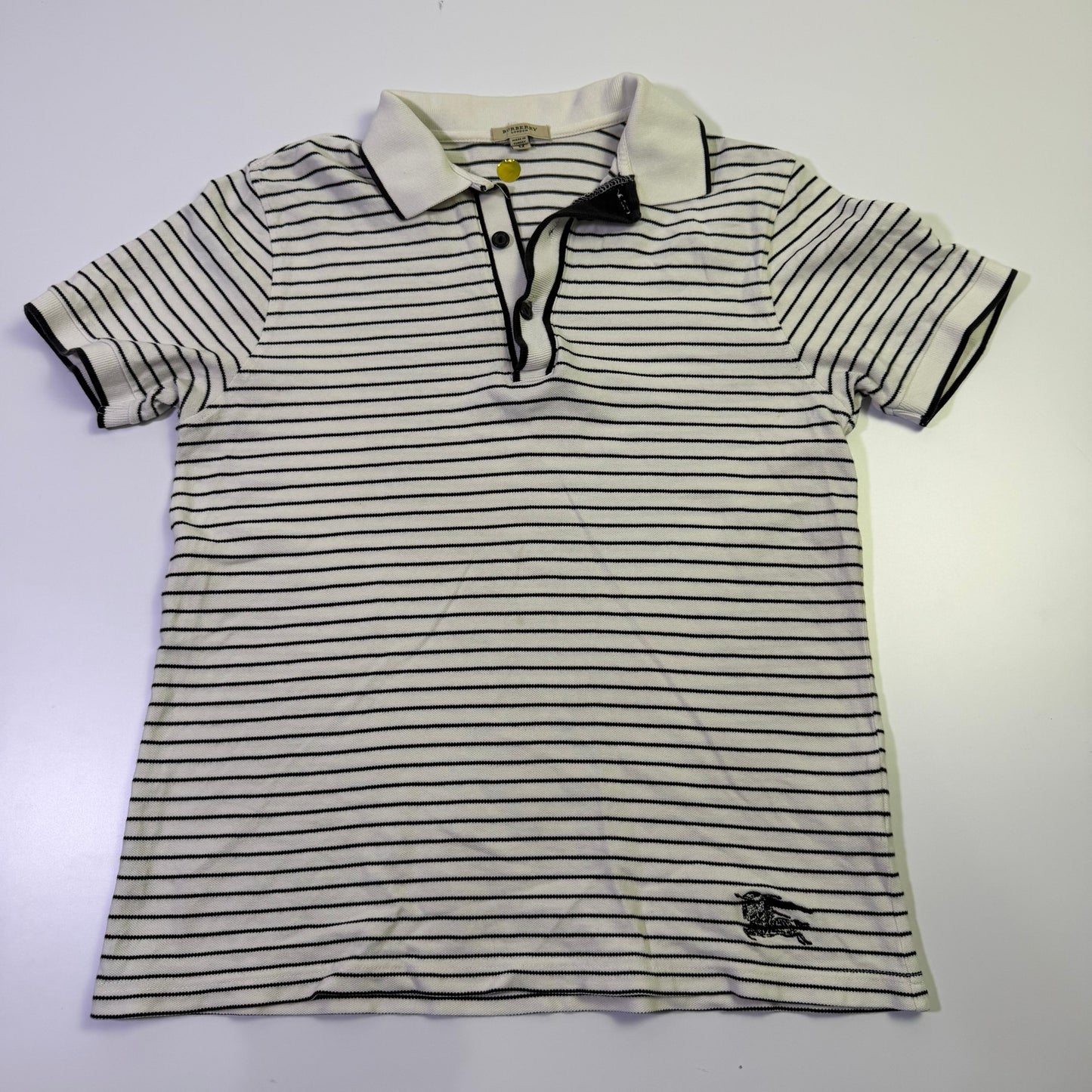 Polo Burberry Blanca Rayas (M)