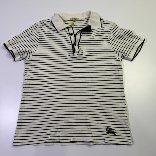 Polo Burberry Blanca Rayas (M)