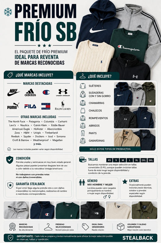 Mix Frio Premium | Mayoreo de Ropa Seminueva  | Envío incluido a todo México