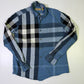 Camisa Burberry  Monograma Azul Celeste  (L)