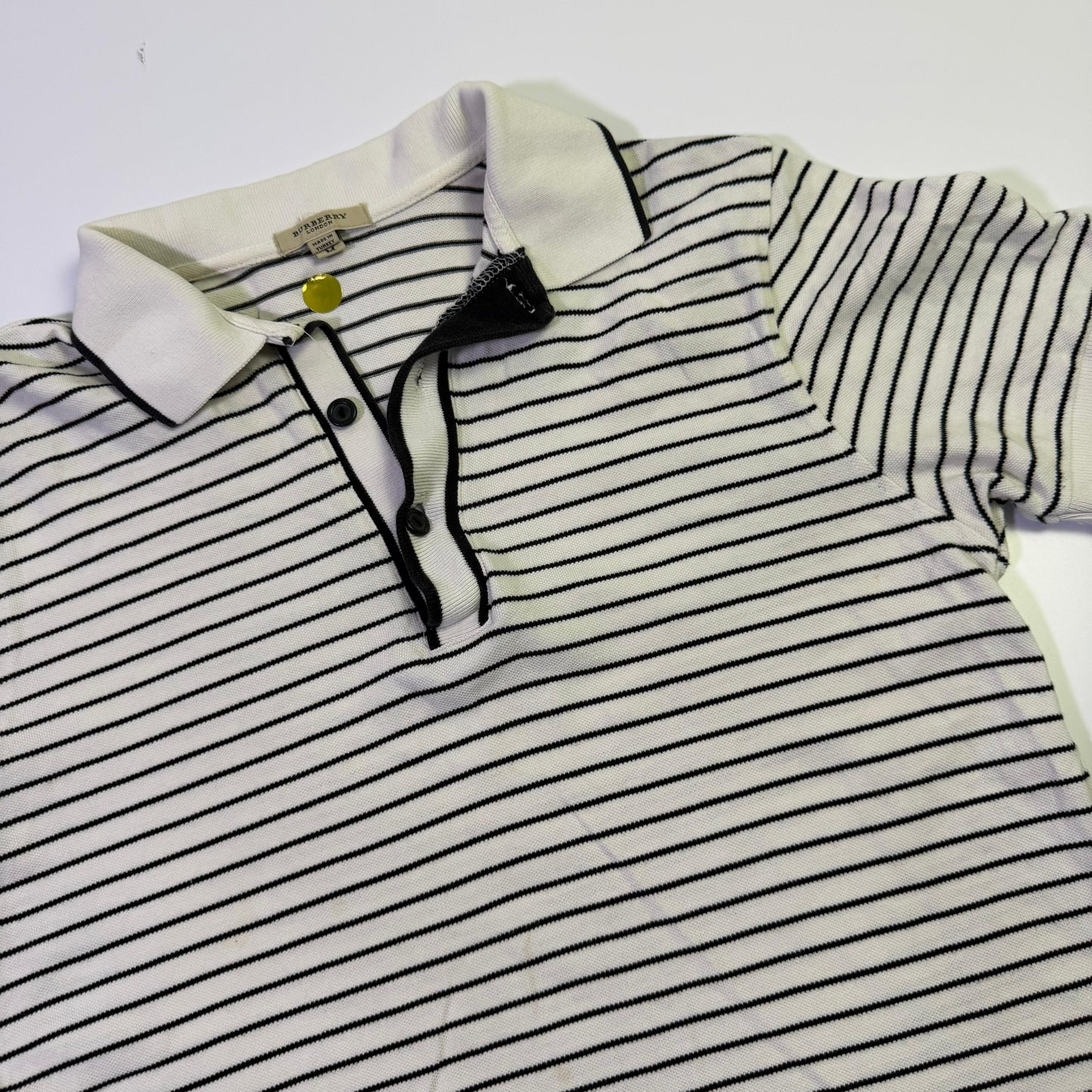 Polo Burberry Blanca Rayas (M)