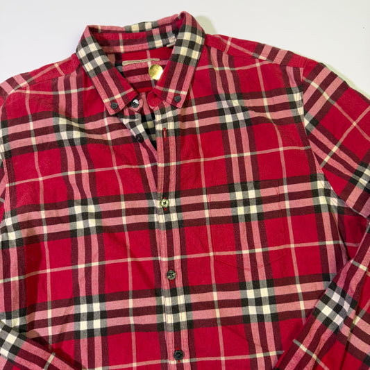 Camisa Burberry Vintage  Monograma Rojo  (M)