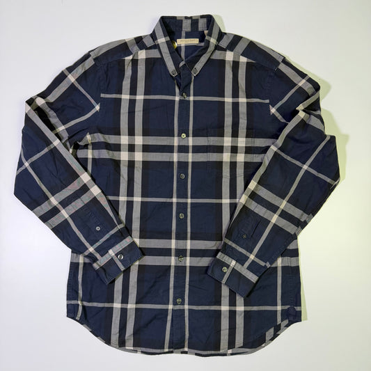 Camisa Burberry  Monograma Azul (M)