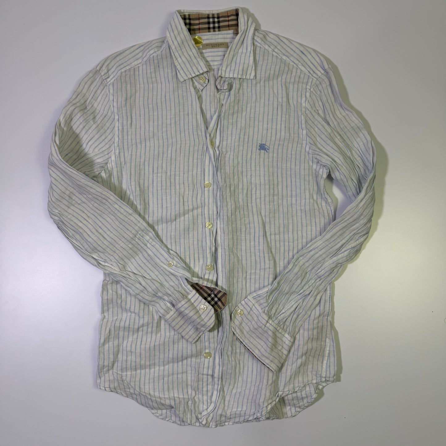 Camisa Burberry  Rayas Celeste (S)