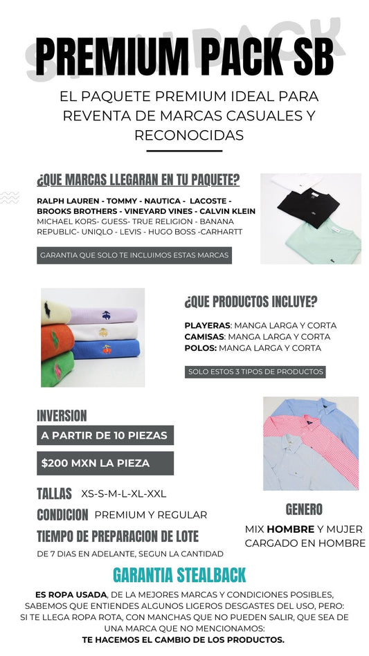 Premium Pack SB | Mayoreo de Ropa Seminueva